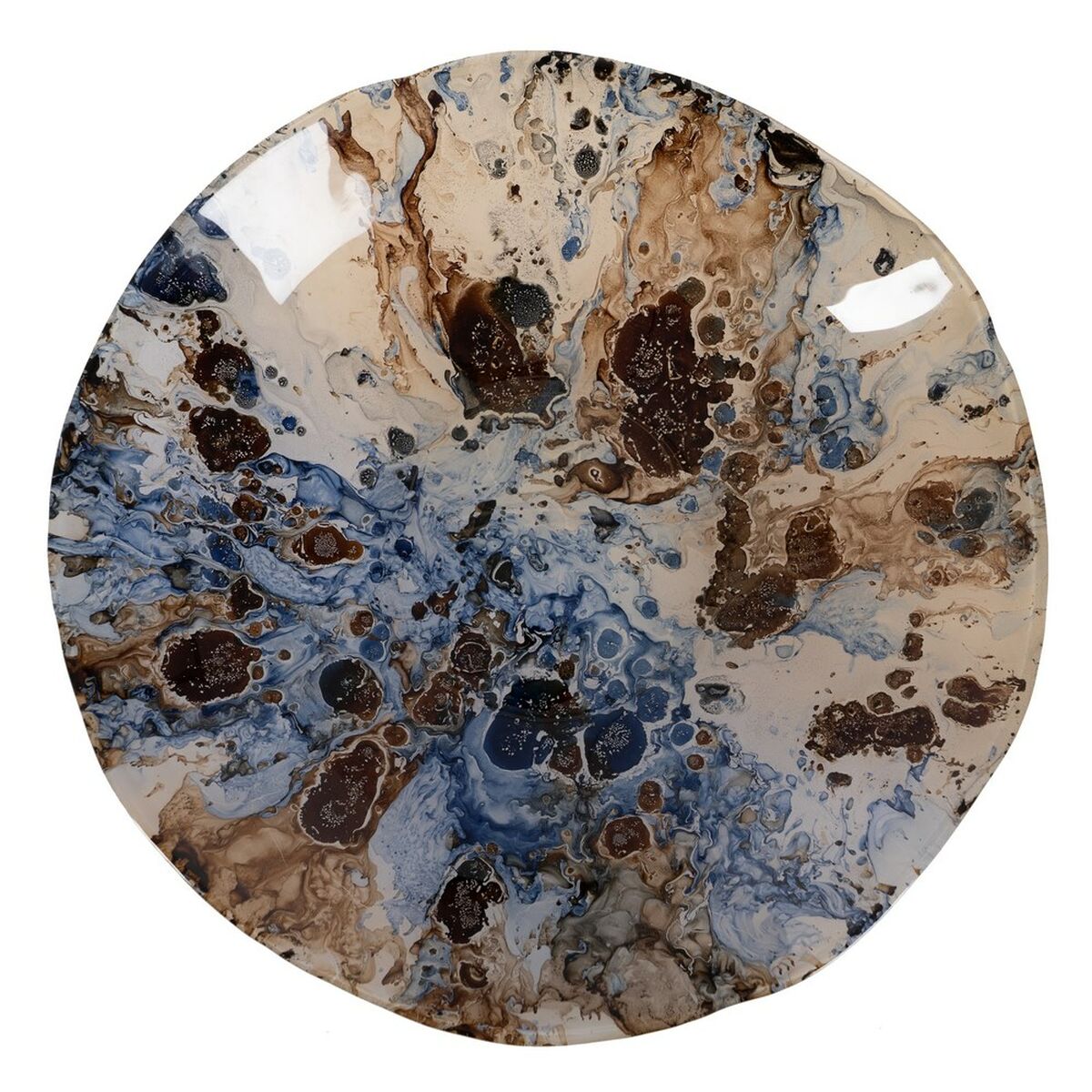 Middenstuk Blauw Bruin Kristal 29 x 29 x 5 cm